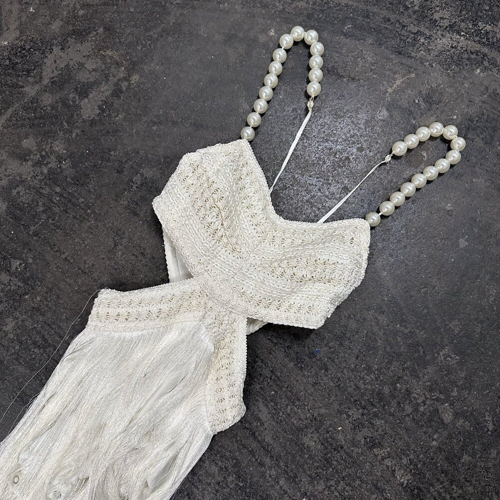 PatBO All-over Fringe Sleeveless Maxi Dress in White - Picture 6 of 8